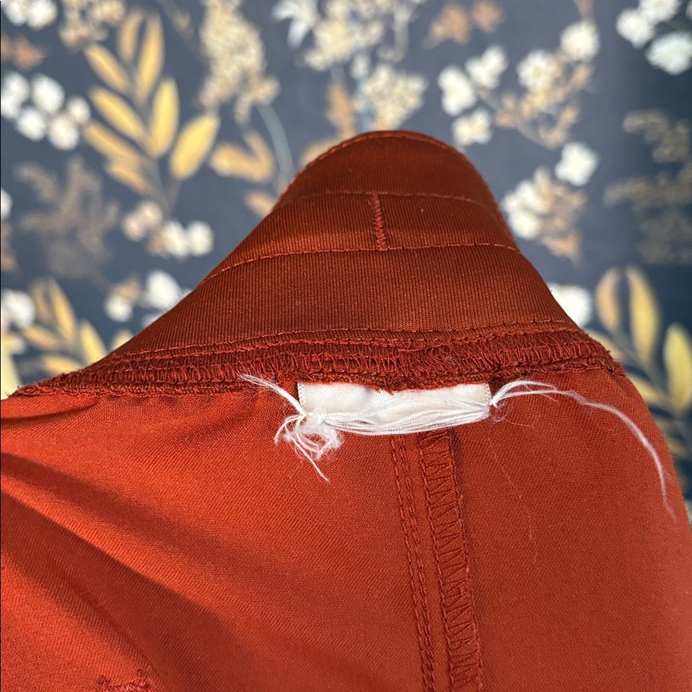 Figs Rust-Red Orange Pull On Drawstring Straight … - image 6